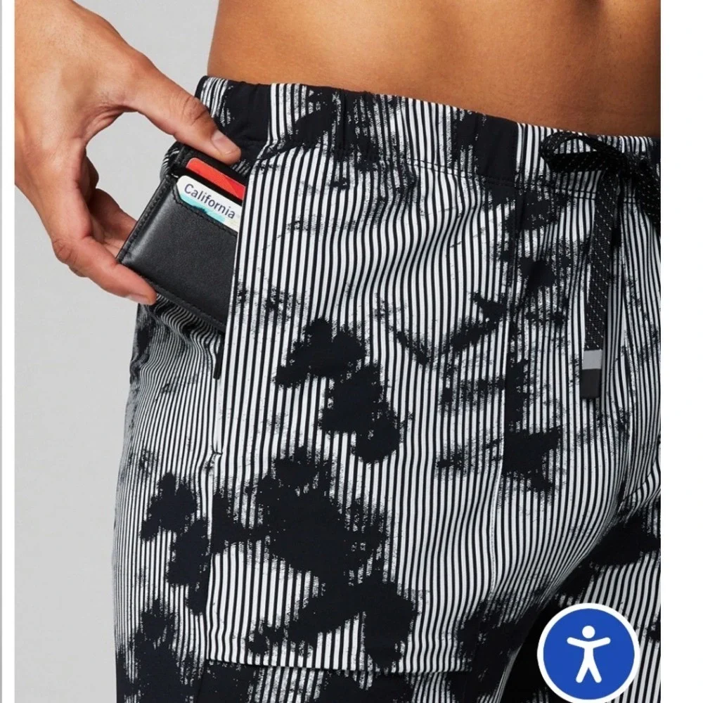 Fabletics Mens The One Jogger Black White Tie Dye Stripe PT2252152-8771-22240 M - Picture 3 of 9
